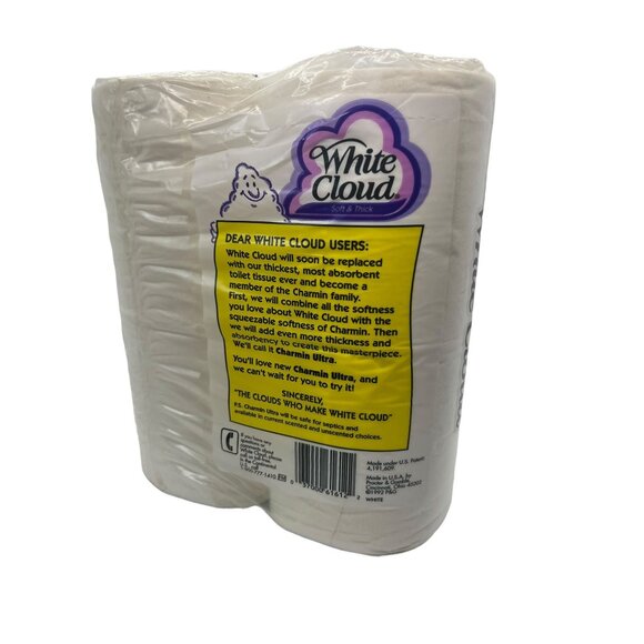 Vintage 90's White Cloud Bathroom Tissue Toilet Paper Prop Drama 4 pack NEW - Picture 4 of 5